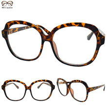 Oversized Classic Vintage Retro Style Clear Lens EYEGLASSES Large Tortoise Frame 6037