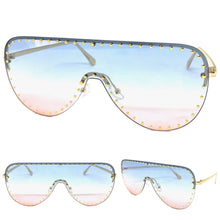 Oversized Exaggerated Modern Retro Style SUNGLASSES Large Gold Frame 2292