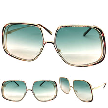 Exaggerated Classic Vintage Retro Style SUNGLASSES Square Gold Frame 2312