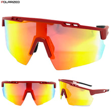 Oversized Retro Sporty Wrap Around Style SUNGLASSES Large Gold POLARIZED Lens XSP0007