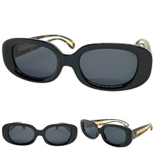 Classy Elegant Modern Retro Style SUNGLASSES Oval Black & Tortoise Frame 80762