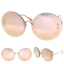 Oversized Exaggerated Classic Vintage Retro Style SUNGLASSES Round Pink Lens 7163