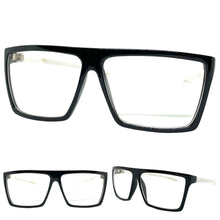 Classy Modern Contemporary Style Clear Lens EYEGLASSES Sleek Black & White Frame 540753