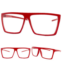 Classy Modern Contemporary Style Clear Lens EYEGLASSES Sleek Red Frame 540753