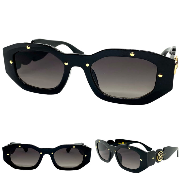 Classic Vintage Retro Hardcore Hip Hop Rapper Pimp Style SUNGLASSES Black Frame 4111