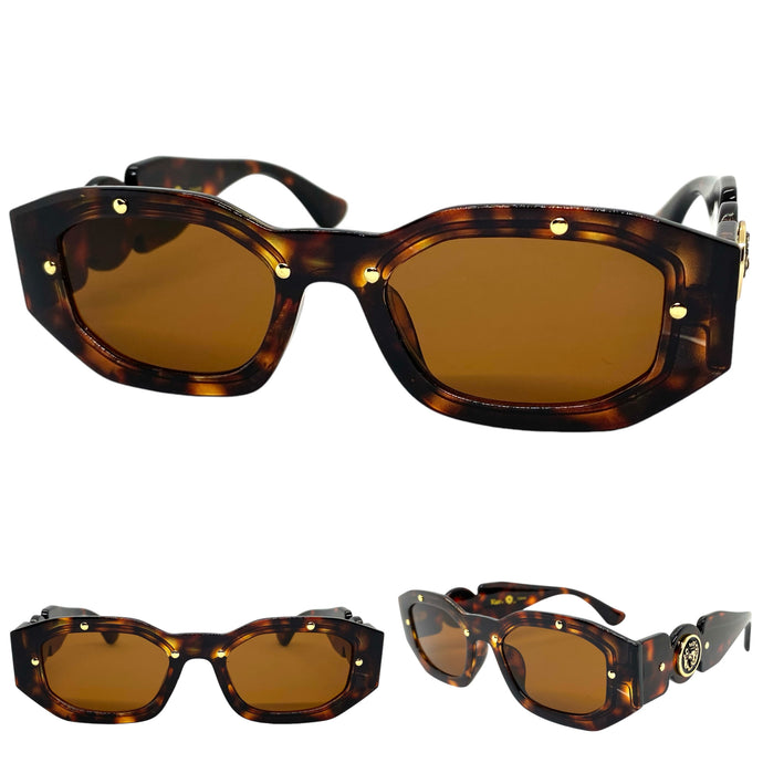 Classic Vintage Retro Hardcore Designer Hip Hop Style SUNGLASSES Tortoise Frame 4111