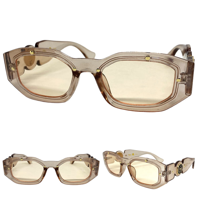 Classic Vintage Retro Hardcore Designer Hip Hop Style SUNGLASSES Champagne Frame 4111