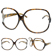 Oversized Vintage Retro Style Clear Lens EYEGLASSES X-Large Tortoise Frame 80781