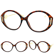 Oversized Vintage Retro Style Clear Lens EYEGLASSES Large Tortoise & Gold Frame 89474