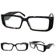 Classy Modern Contemporary Style Clear Lens EYEGLASSES Thick Marble Frame 81254