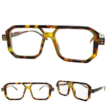 Classic Vintage Retro Aviarot Style Clear Lens EYEGLASSES Square Tortoise Frame 81182