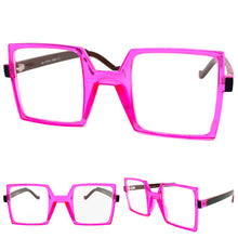 Classic Bold Modern Retro Style Clear Lens EYEGLASSES Square Pink Frame 1757