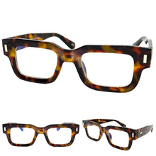 Classic Vintage Retro Style Blue Light Blocking Computer EYEGLASSES Thick Square Tortoise Frame 80844