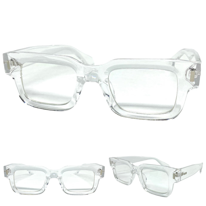 Classic Vintage Retro Style Blue Light Blocking Computer EYEGLASSES Thick Square Clear Frame 80844