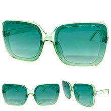 Oversized Vintage Retro Style SUNGLASSES X-Large Huge Square Green Frame 5616