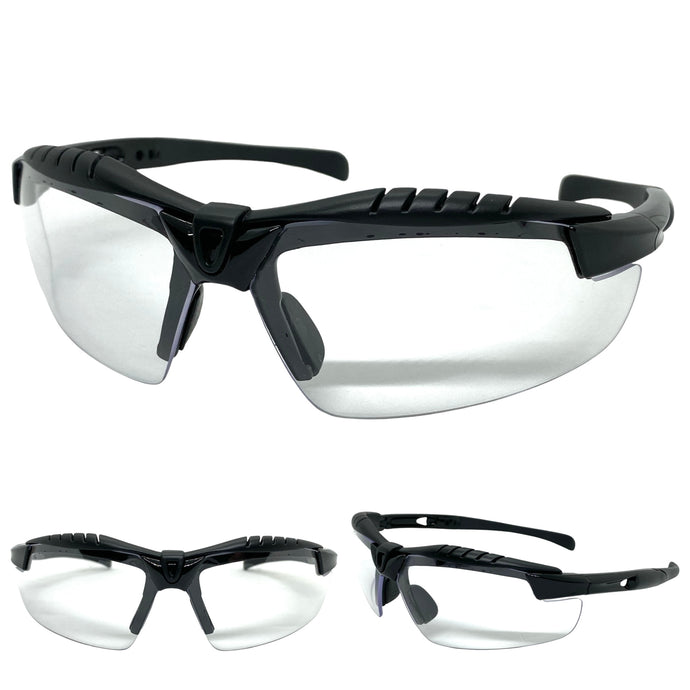 Motorcycle Biker Day or Night Riding SUNGLASSES Safety Eyewear Clear Lens 5240