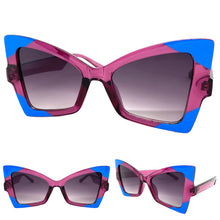 Oversized Exaggerated Funky Vintage Retro Style SUNGLASSES Large Violet Frame E2125