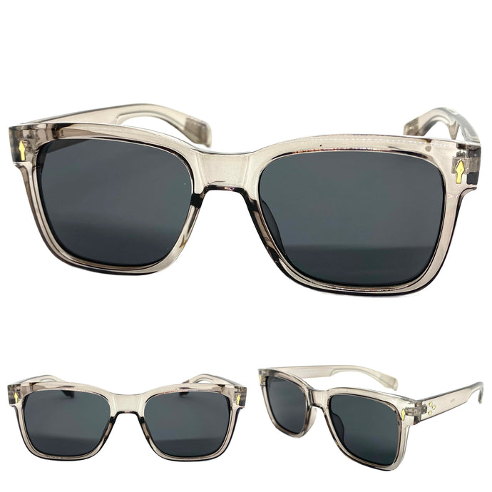 Classic Hardcore Vintage Retro Style SUNGLASSES Gray Frame Dark Lens 80282