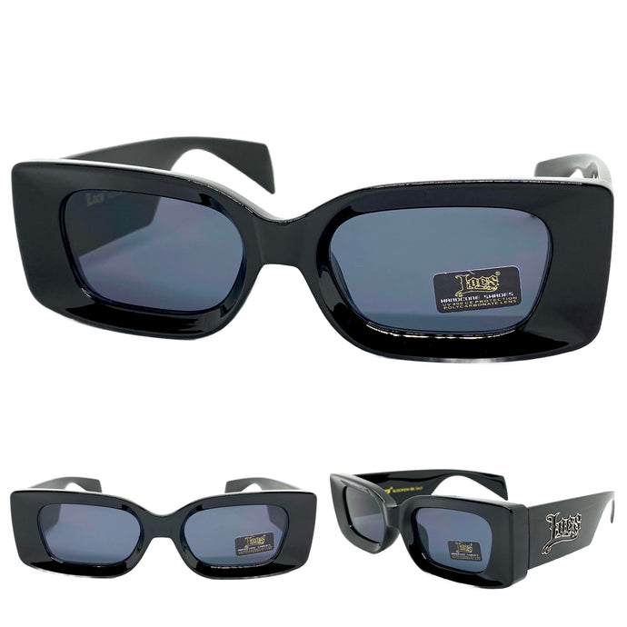 Classic Biker Gangster Hardcore LOCS SUNGLASSES Square Black Frame 91214