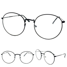 Exaggerated Vintage Retro Style Clear Lens EYEGLASSES Large Oval Black Frame 6833