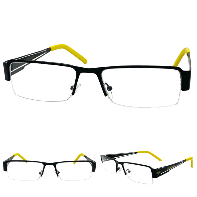 Classy Contemporary Modern Style Clear Lens EYEGLASSES Black Fashion Frame 1222