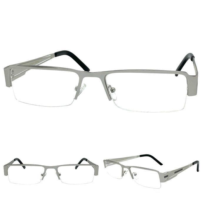 Classy Contemporary Modern Style Clear Lens EYEGLASSES Silver Fashion Frame 1222