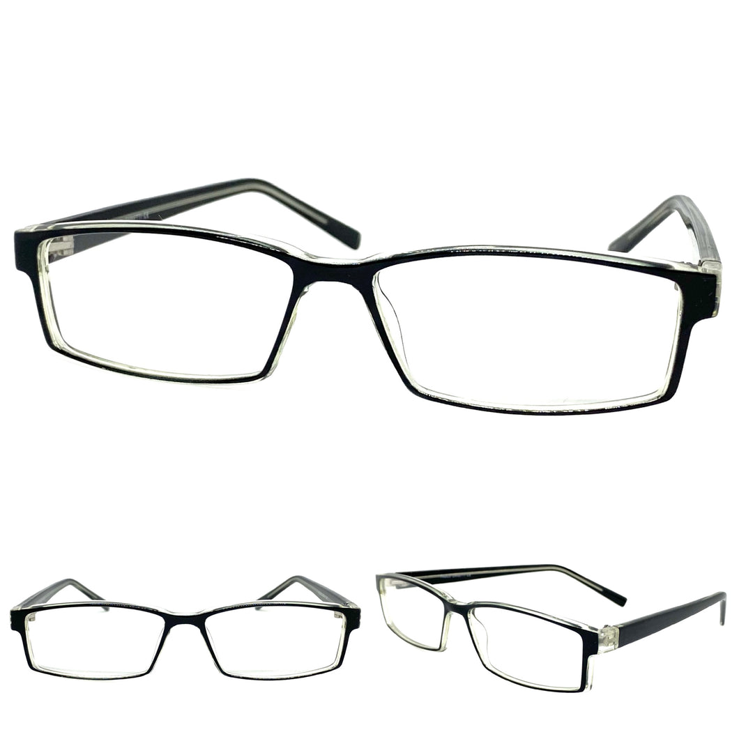 Classy Contemporary Modern Style Clear Lens EYEGLASSES Black Fashion Frame 1315