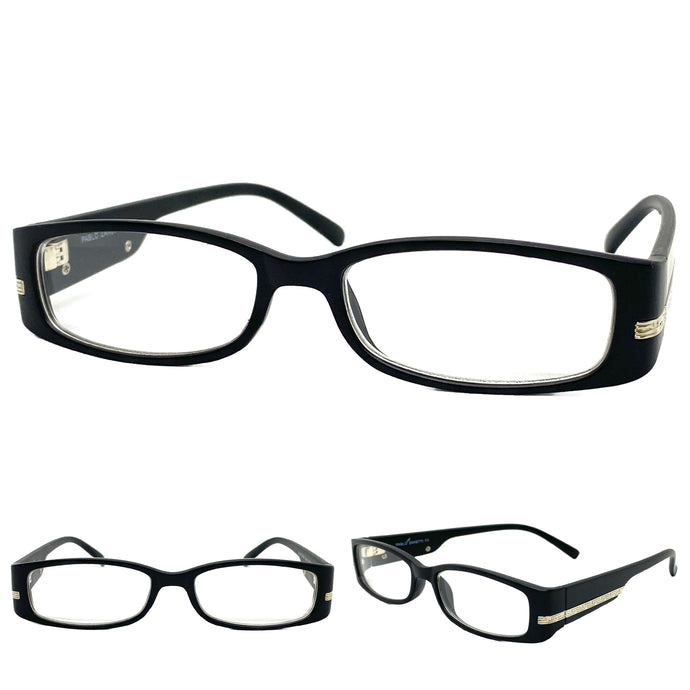 Classy Contemporary Modern Style Clear Lens EYEGLASSES Black Fashion Frame 4047