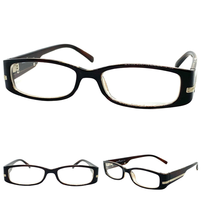 Classy Contemporary Modern Style Clear Lens EYEGLASSES Brown Fashion Frame 4047