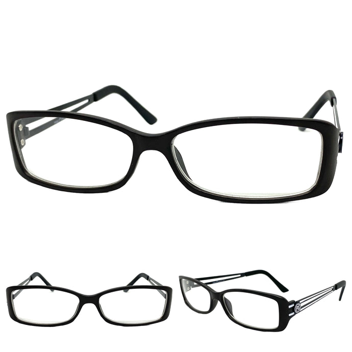 Classy Contemporary Modern Style Clear Lens EYEGLASSES Black Fashion Frame 4041