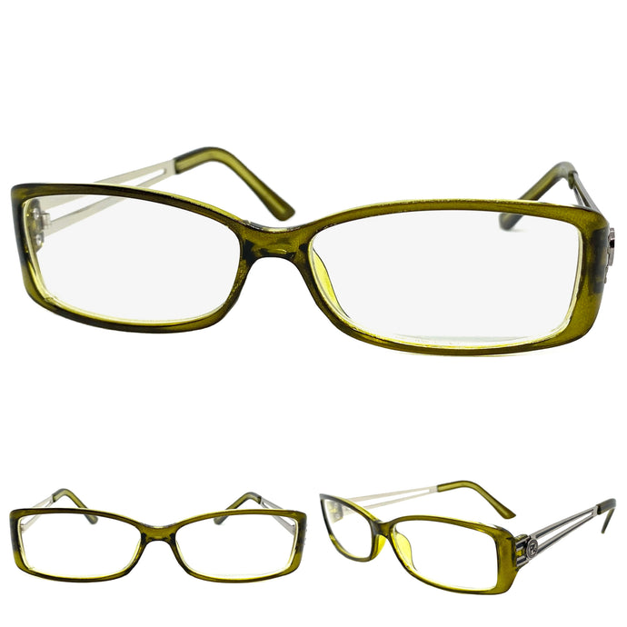 Classy Contemporary Modern Style Clear Lens EYEGLASSES Green Fashion Frame 4041