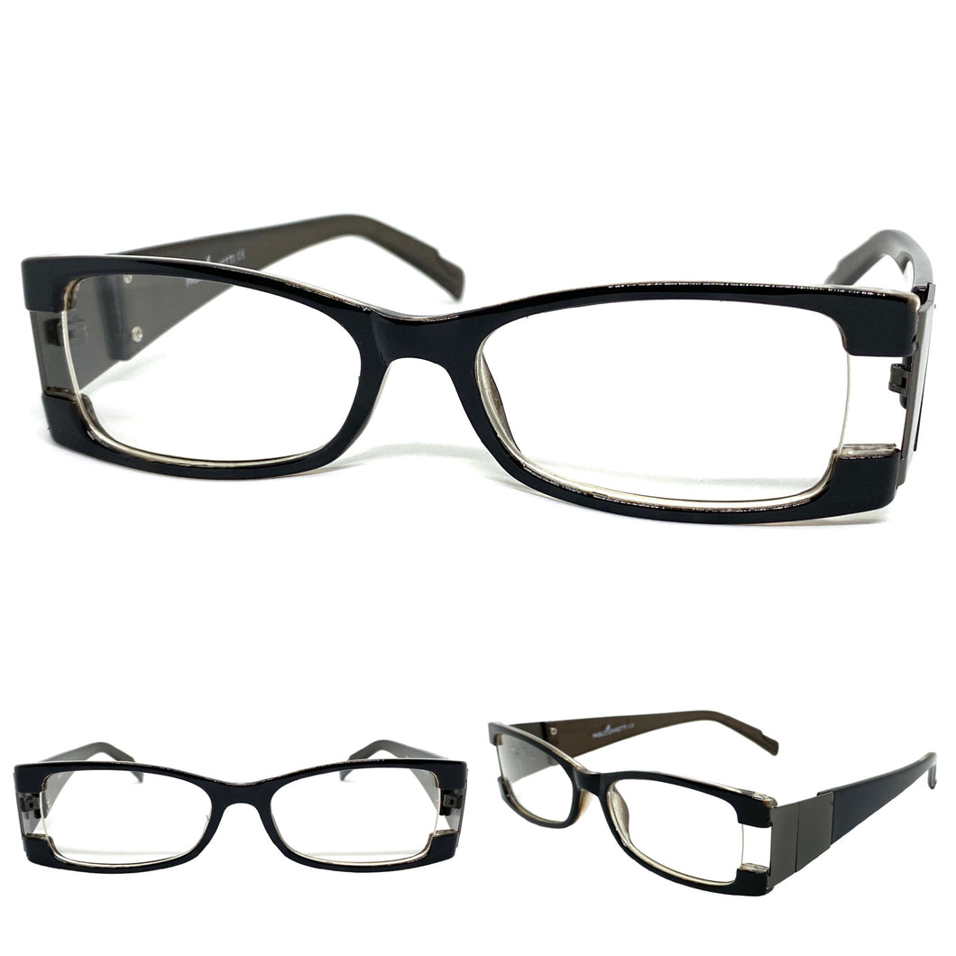 Classy Contemporary Modern Style Clear Lens EYEGLASSES Black Fashion Frame 1441