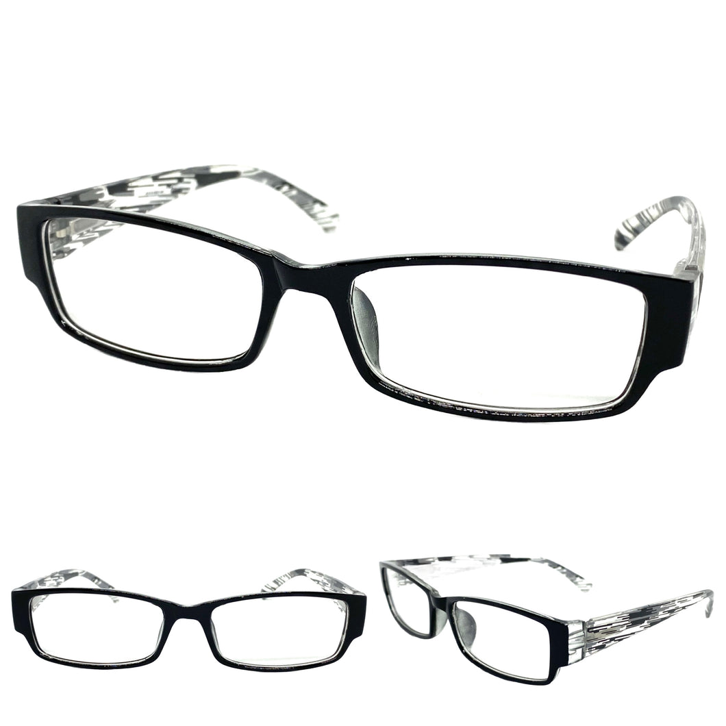 Classy Contemporary Modern Style Clear Lens EYEGLASSES Black Fashion Frame 8079