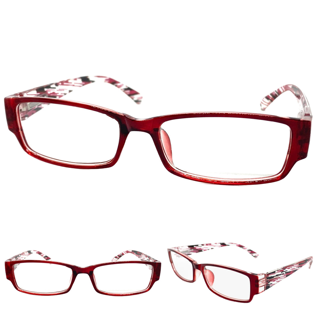 Classy Contemporary Modern Style Clear Lens EYEGLASSES Red Fashion Frame 8079