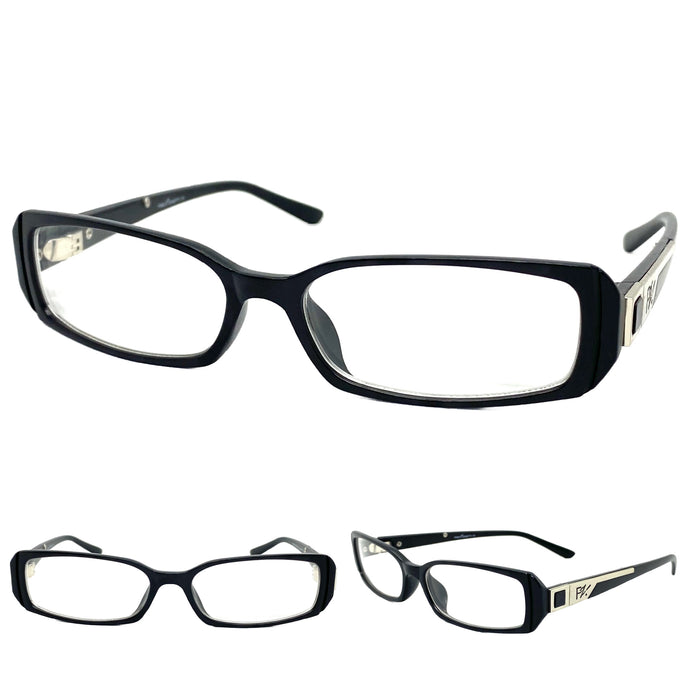 Classy Contemporary Modern Style Clear Lens EYEGLASSES Black Fashion Frame 4048