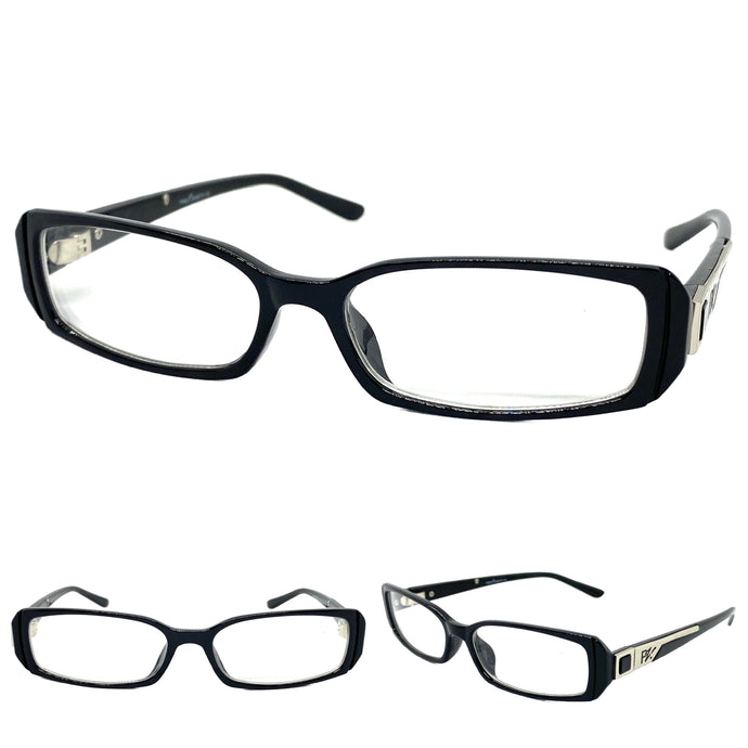 Classy Contemporary Modern Style Clear Lens EYEGLASSES Black Fashion Frame 4048