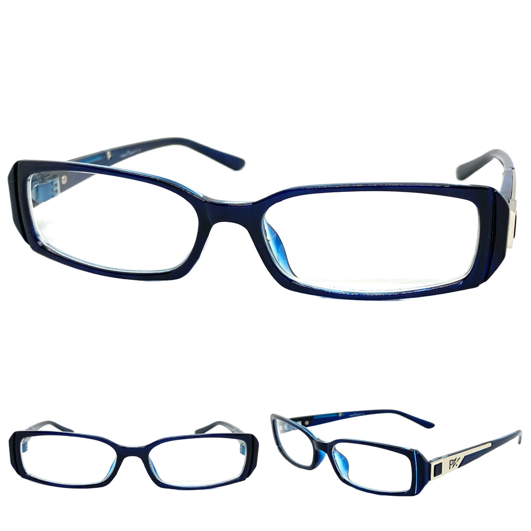 Classy Contemporary Modern Style Clear Lens EYEGLASSES Blue Fashion Frame 4048