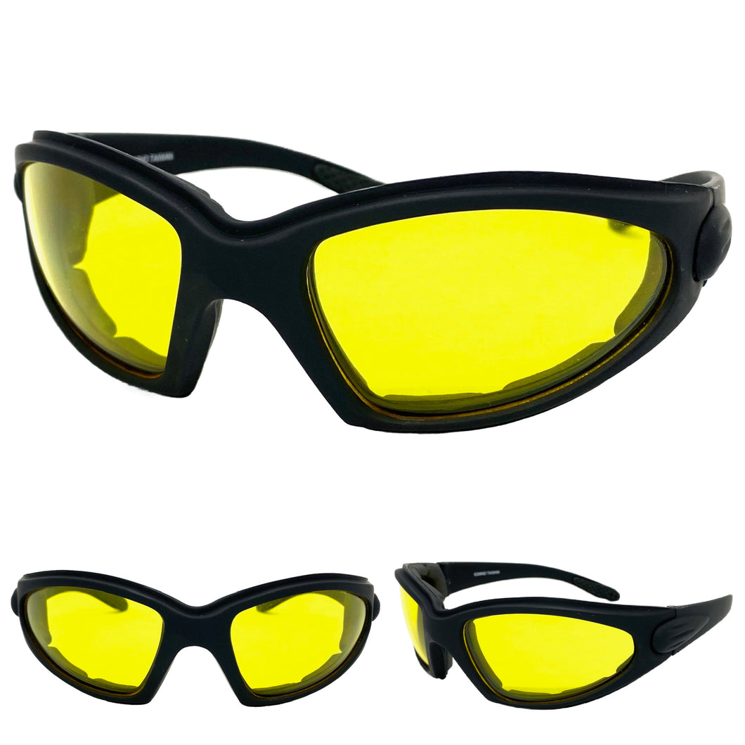 Motorcycle Biker Day or Night Riding PADDED SUNGLASSES Safety Eyewear 6268