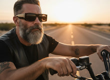 Classic Hardcore Biker Gangster Style SUNGLASSES Thick Rectangular Tortoise Frame - Dark Lens 81019