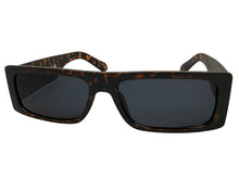 Classic Hardcore Biker Gangster Style SUNGLASSES Thick Rectangular Tortoise Frame - Dark Lens 81019