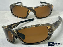 Military Tactical Hunting Fishing Wrap Around Safety POLARIZED SUNGLASSES Camouflage Frame - Brown Lens CAMO2