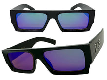 Classic Hardcore Biker Gangster Style LOCS SUNGLASSES X-Large Thick Black Frame - Green Lens 91321