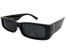 Classic Hardcore Biker Gangster Style LOCS SUNGLASSES Large Thick Black Frame - Dark Lens 91320
