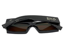 Classic Hardcore Biker Gangster Style LOCS SUNGLASSES X-Large Thick Black Frame - Green Lens 91321