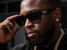 Classic Hardcore Biker Gangster Style LOCS SUNGLASSES Large Thick Black Frame - Dark Lens 91212