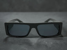Classic Hardcore Biker Gangster Style SUNGLASSES Thick Rectangular Black Frame - Dark Lens 81019
