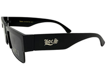 Classic Hardcore Biker Gangster Style LOCS SUNGLASSES Square Black Frame - Dark Lens 91194