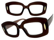 Classy Elegant Modern Retro Style Clear Lens EYEGLASSES Thick Brown Optical Frame 24020