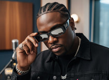 Classic Hardcore Biker Gangster Style LOCS SUNGLASSES Large Thick Black Frame - Silver Lens 91320