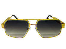 Classic Vintage Retro Luxury Hip Hop Rapper Style SUNGLASSES Square Gold Frame - Gradient Lens E2206